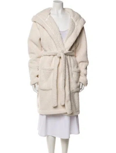 Pre-owned Ugg Embroidered Accent Robe In Neutral