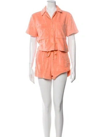 Pre-owned Ugg Embroidered Accent Short Set In Orange