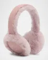 Ugg Embroidered Logo Shearling Earmuffs In Ashen Rose