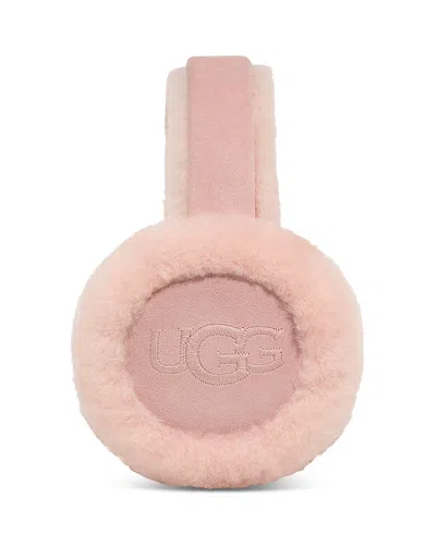 Ugg Embroidered Logo Shearling Earmuffs In Ashen Rose