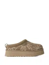 Ugg Embroidered Platform Mules In Brown