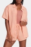 Ugg Embrook Short Sleeve Cotton Gauze Pajama Top In Sunstone