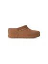 Ugg Enwrap Suede Clogs In Brown