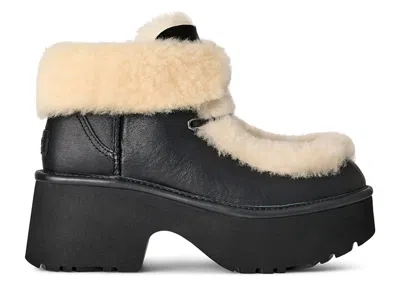Pre-owned Ugg Esmee Leather Lace Up Boot (women's) Sneakers In Black