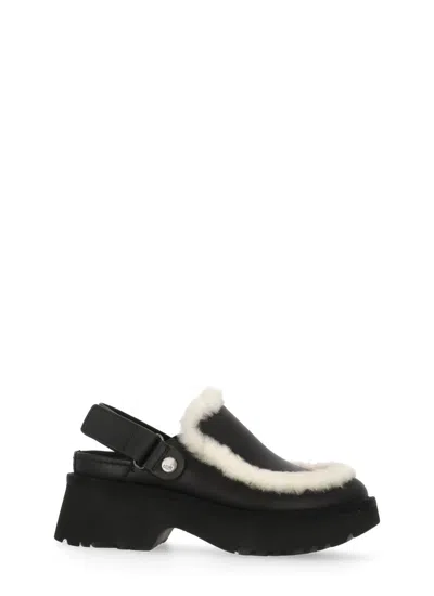 Ugg Esmee Leather Sabot In Black