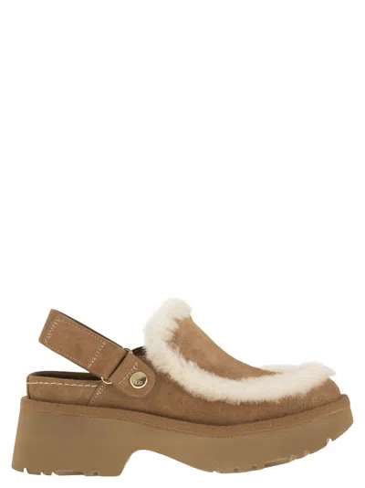 Ugg Esmee Suede Clogs In Brown