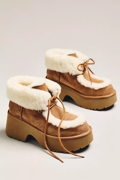 UGG ESMEE SUEDE LACE-UP PLATFORM BOOTS