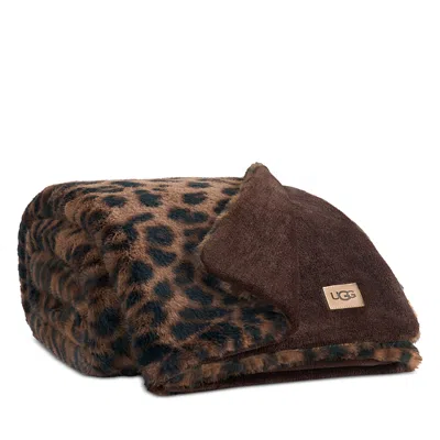 Ugg Everett Faux Fur Throw Blanket In Brown