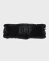 Ugg Exposed Logo Sheepskin Headband In Black