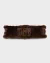Ugg Exposed Logo Sheepskin Headband In Burnt Cedar