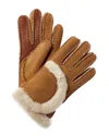 Ugg Exposed-seam Suede Gloves In Brown