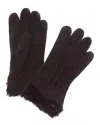 Ugg Exposed Shearling Gloves In Brown