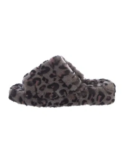 Pre-owned Ugg Faux Fur Animal Print In Brown
