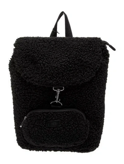Pre-owned Ugg Faux Fur Backpack In Black