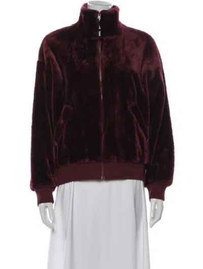 Pre-owned Ugg Faux Fur Coat In Burgundy
