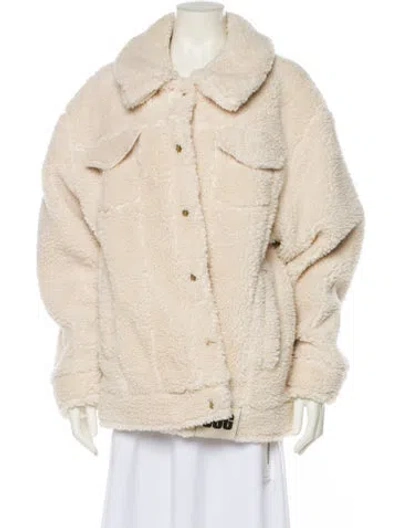 Pre-owned Ugg Faux Fur Coat In Neutral