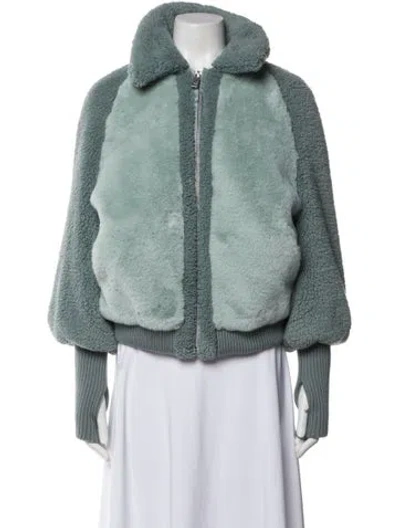 Pre-owned Ugg Faux Fur Faux Fur Jacket In Blue