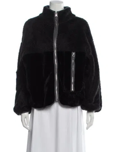 Pre-owned Ugg Faux Fur Jacket In Black