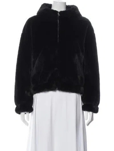 Pre-owned Ugg Faux Fur Jacket In Black