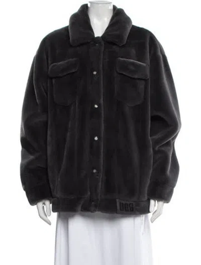 Pre-owned Ugg Faux Fur Jacket In Black