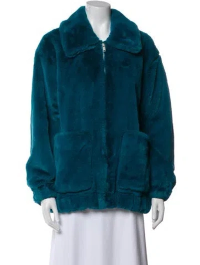 Pre-owned Ugg Faux Fur Jacket In Blue