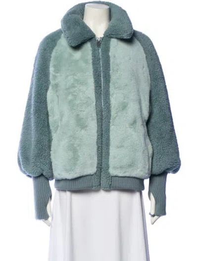 Pre-owned Ugg Faux Fur Jacket In Blue