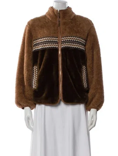 Pre-owned Ugg Faux Fur Jacket In Brown