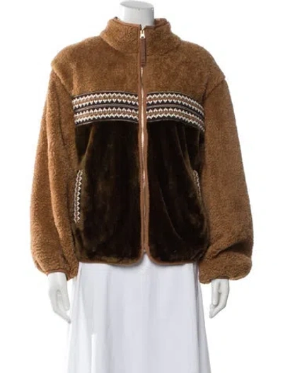 Pre-owned Ugg Faux Fur Jacket In Brown