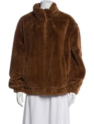 Pre-owned Ugg Faux Fur Jacket In Brown