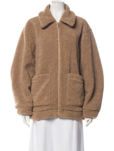 Pre-owned Ugg Faux Fur Jacket In Brown