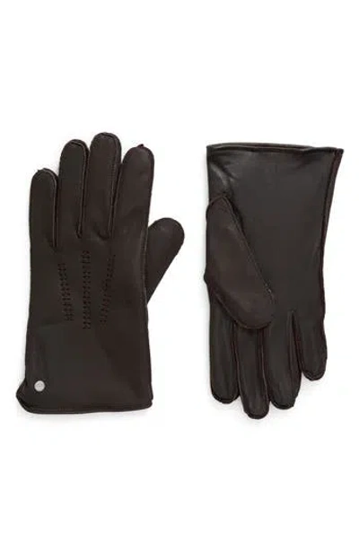Ugg ® Faux Fur Lined Wrangell Smart Glove In Brown