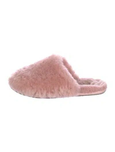Pre-owned Ugg Faux Fur Mules In Pink
