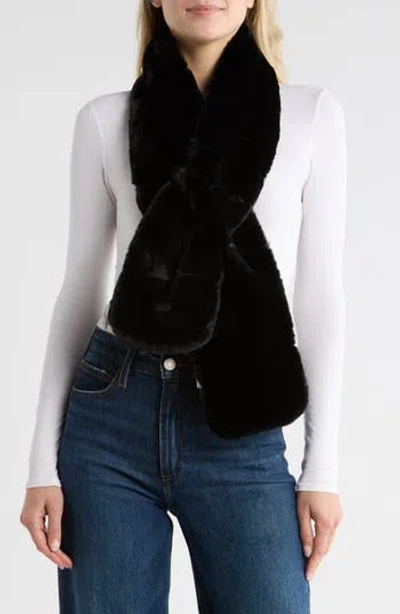 Ugg ® Faux Fur Pull-through Scarf Faux Fur Pull-through Scarf In Black
