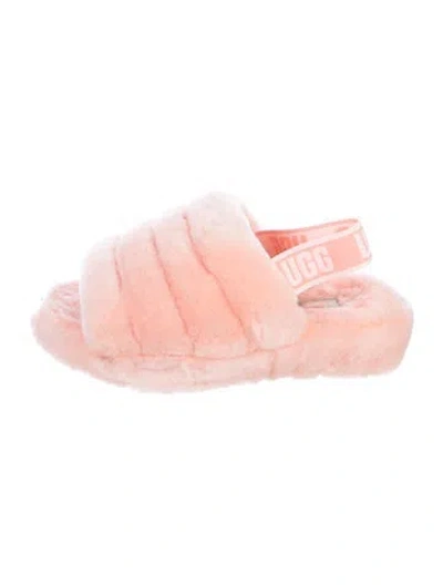 Pre-owned Ugg Faux Fur Slides In Pink