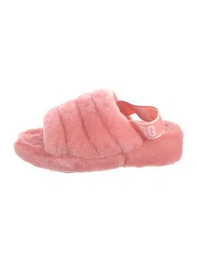Pre-owned Ugg Faux Fur Slides In Pink