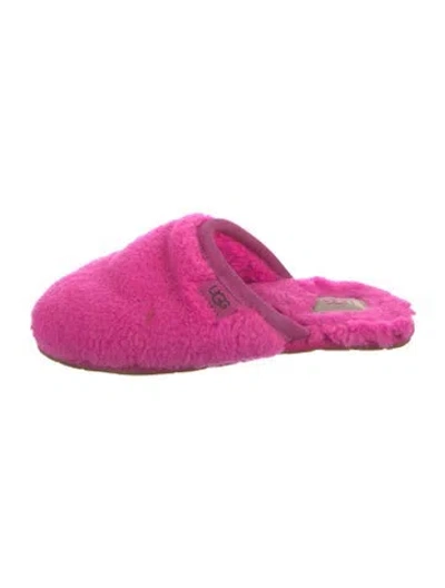 Pre-owned Ugg Faux Fur Slides In Purple