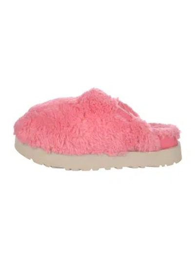 Pre-owned Ugg Faux Fur Slippers In Pink