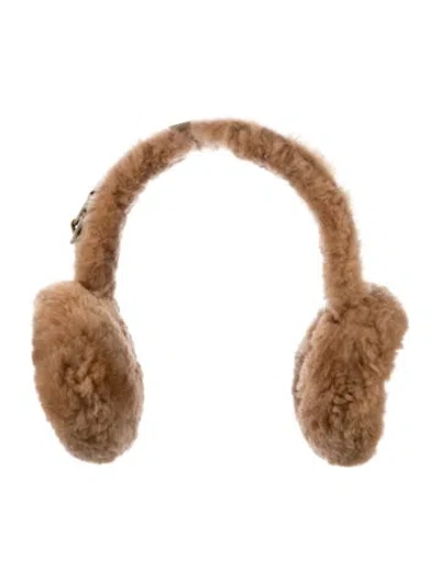 Pre-owned Ugg Faux Fur + Suede Earmuffs In Brown