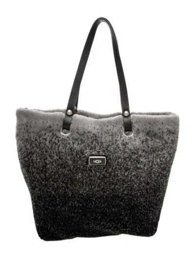 Pre-owned Ugg Faux Fur Tote In Black