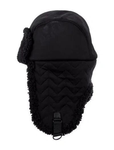 Pre-owned Ugg Faux Fur Trapper Hat In Black