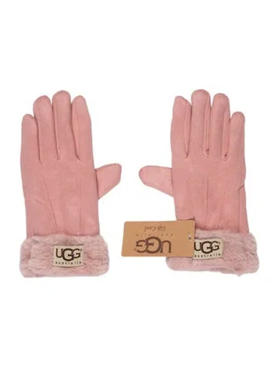 Pre-owned Ugg Faux Fur Trim Winter Gloves W/tags In Pink