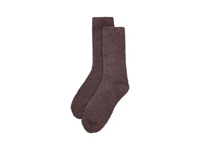 Ugg Fincher Ultra Cozy Crew Men's Crew Cut Socks Shoes Burnt Cedar, Cotton In Brown