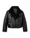 Ugg Finn Luxe Fluff Moto Jacket In Black