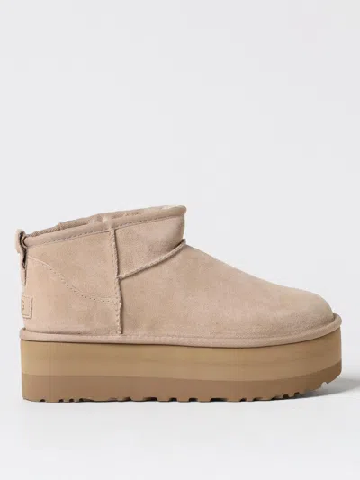 Ugg Flat Ankle Boots  Woman Color Beige