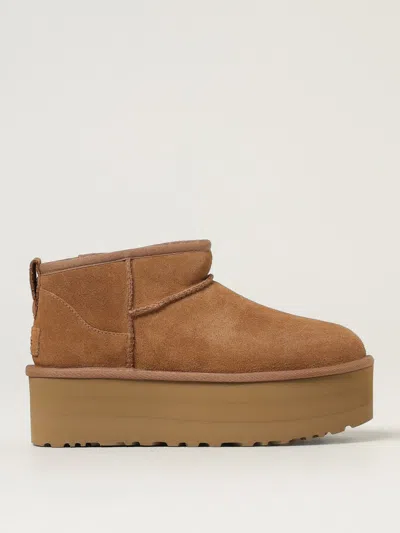 UGG FLAT ANKLE BOOTS UGG WOMAN COLOR BROWN,H25807032