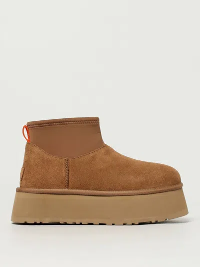 UGG FLAT ANKLE BOOTS UGG WOMAN COLOR BROWN,H23686032