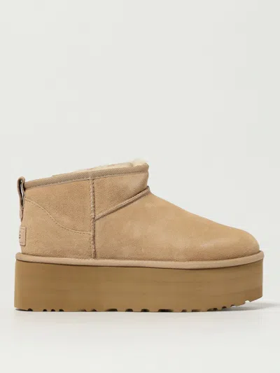 Ugg Flat Ankle Boots  Woman Color Sand