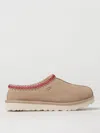 Ugg Tasman Wool-blend Fleece-lined Embroidered Suede Slippers In Beige