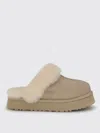 Ugg Sheepskin And Suede Slide With Plush Collar In Neutral