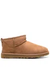 Ugg Biscuit Suede Classic Ultra Mini Ankle Boots In Brown